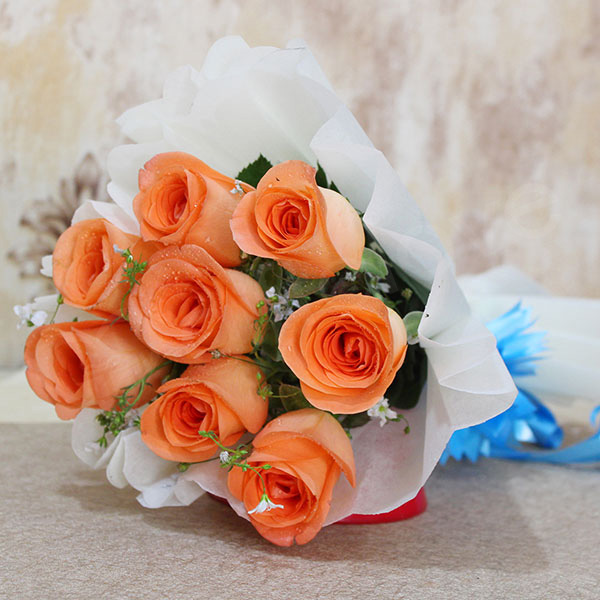 Amazing Orange Roses Bunch