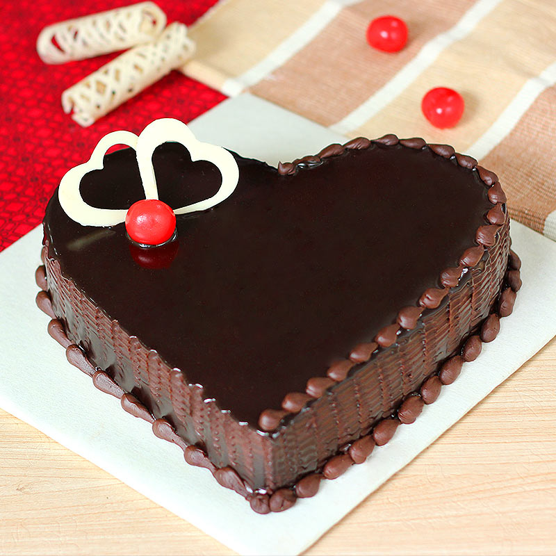 Valentines Heart Shape Chocolate Cake