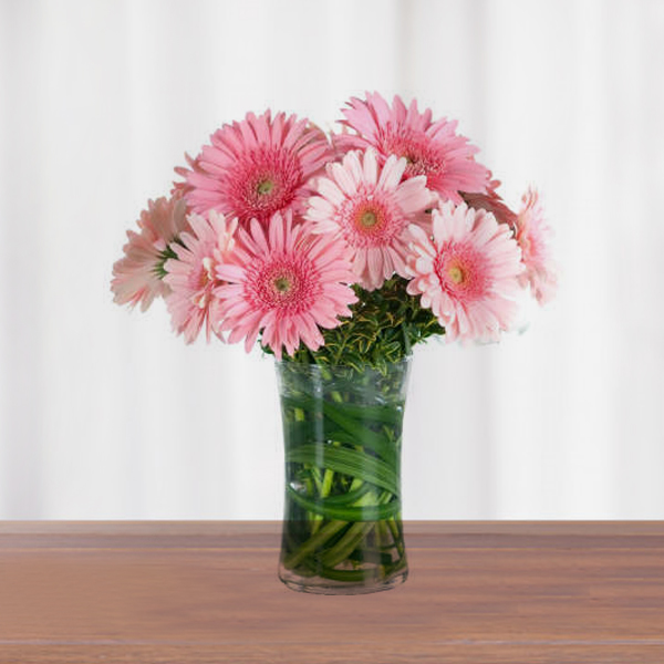 Pretty Pink Gerberas In Vase