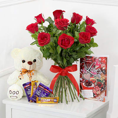 Roses and Teddy Gift