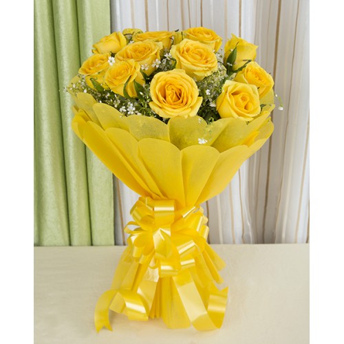 Fresh Yellow Roses Bunch