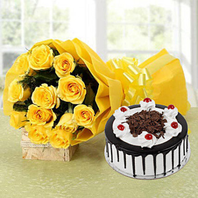 yellow rose birthday cake