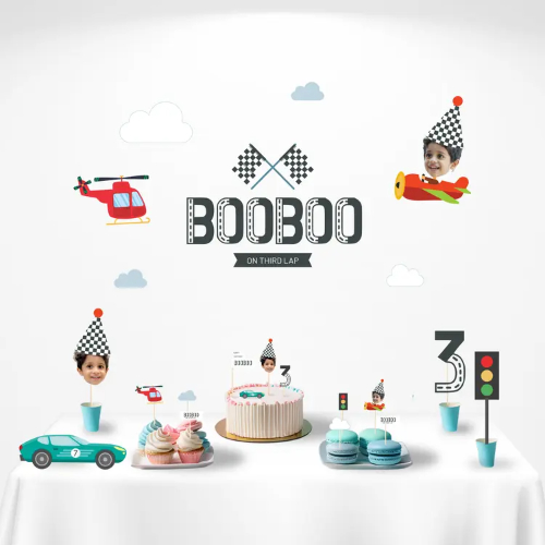 Personalised Racing Theme Birthday Decor Set